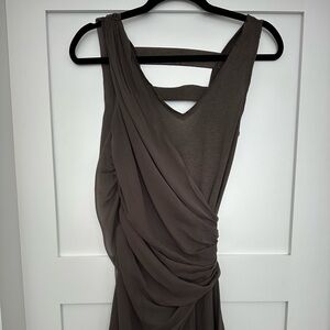 Alice + Olivia Asymmetrical Brownish Green Dress